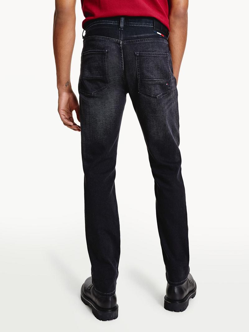 Férfi Tommy Hilfiger Denton straight fit wash Farmer Nadrág Fekete | HU 1148OKI